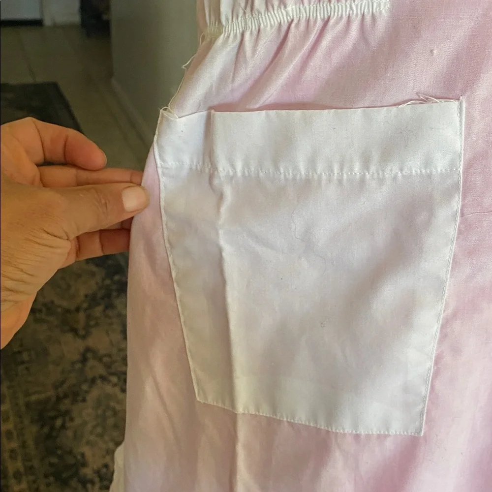 Vintage apron with blue embroidery